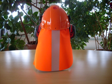 3M Schutzhelmkombination BAU SPEZIAL - Version "extreme" mit orangenem Nackenschutz für Kapselgehörschutzträger