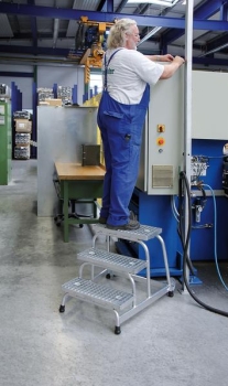 Aluminium-Arbeitspodest starr Stahl-Gitterrost mit Rollen
