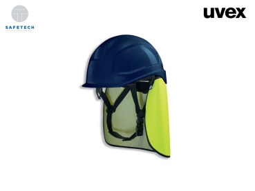uvex pheos S-KR-IES Schutzhelm mit Kinnriemen und Nackenschutz gelb (ohne Bügelbrille) (BG Set)