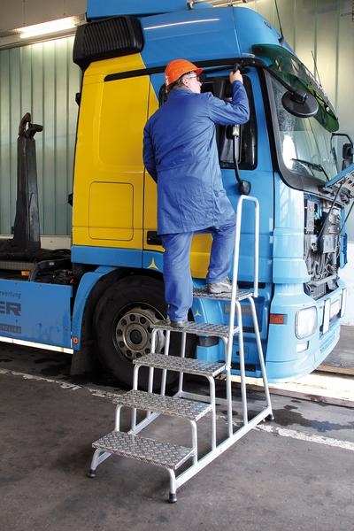 Aluminium-Arbeitspodest starr mit Handlauf
