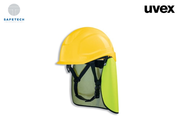 uvex pheos S-KR-IES Schutzhelm mit Kinnriemen und Nackenschutz gelb (ohne Bügelbrille) (BG Set)